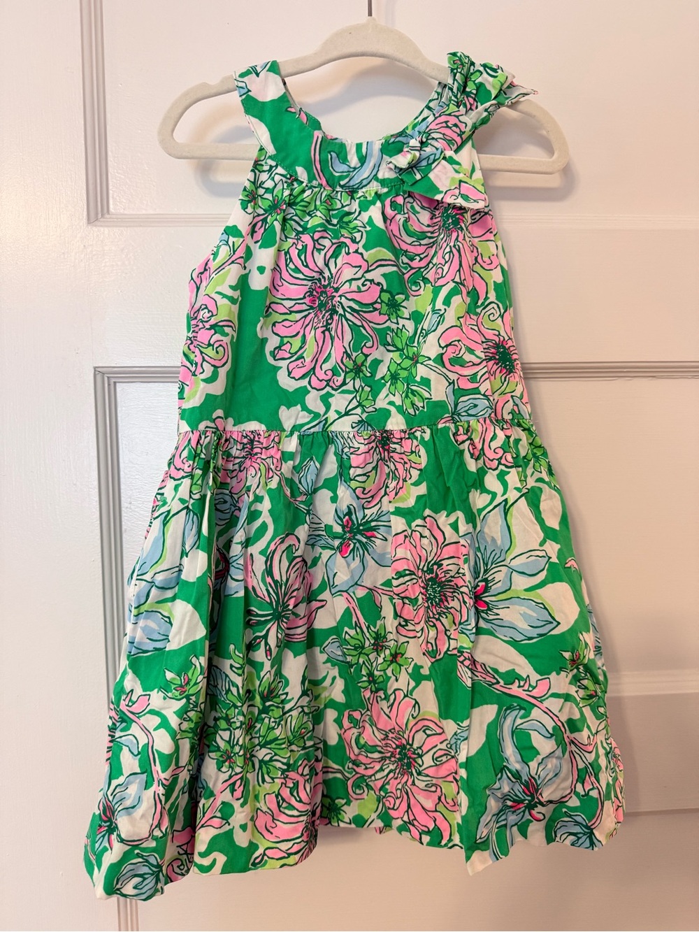 Lilly Pulitzer Green Floral Halter Dress- 4T